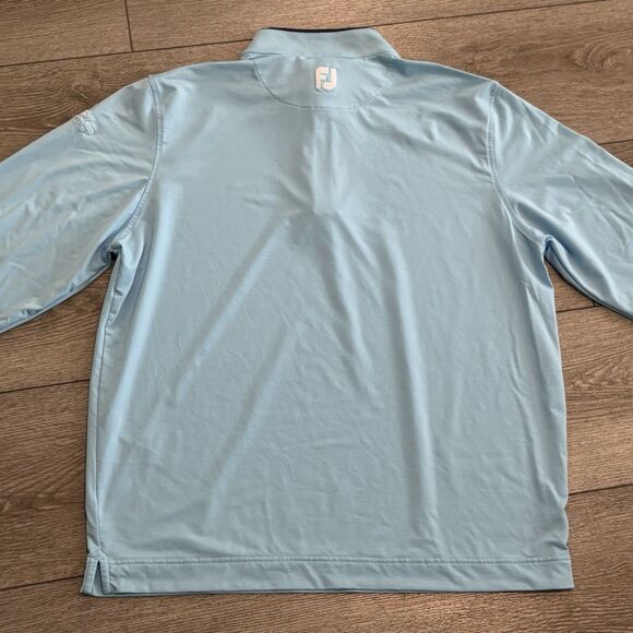 FootJoy Golf Sweater Mens Large Blue 1/4 Zip Pullover Stretch Preppy Athletic - Picture 8 of 9